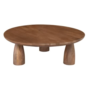 Aztec Τραπεζάκι Σαλονιού- Καθιστικού, Ξύλο Mango, Απόχρωση Smoke Walnut Φ90cm H.30cm