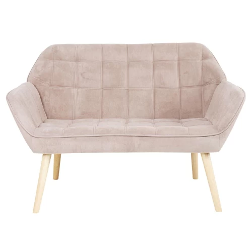 Alma Καναπές 2Θ - Σαλονιού - Καθιστικού, Φυσικό, Ύφασμα Velure Ανοιχτό Καφέ, K/D 127x70x82cm