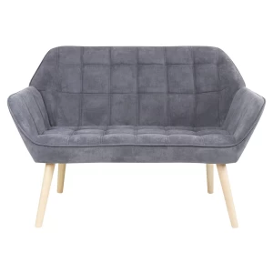 Alma Καναπές 2Θ - Σαλονιού - Καθιστικού, Φυσικό, Ύφασμα Velure Γκρι, K/D 127x70x82cm