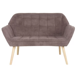 Alma Καναπές 2Θ - Σαλονιού - Καθιστικού, Φυσικό, Ύφασμα Velure Καφέ, K/D 127x70x82cm