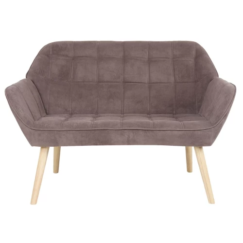 Alma Καναπές 2Θ - Σαλονιού - Καθιστικού, Φυσικό, Ύφασμα Velure Καφέ, K/D 127x70x82cm
