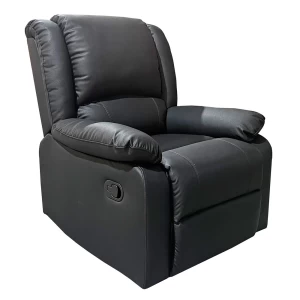 Eva Πολυθρόνα Relax Σαλονιού - Καθιστικού, Pu Μαύρο 87x91x102cm
