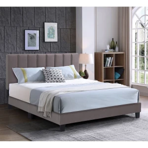 Allegro Κρεβάτι Διπλό 160X200Cm, Ύφασμα Cappuccino, Με Κεφαλάρι Πολλαπλών Θέσεων 169x215x117/127cm