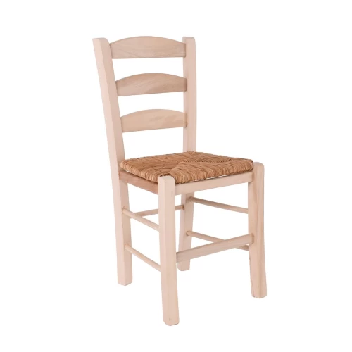 Σκυροσ Καρέκλα Άβαφη Οξιά Με Ψάθα Αβίδωτη 41x43x89cm