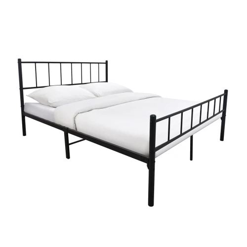 Tivo Κρεβάτι Διπλό, Για Στρώμα 160X200Cm, Μέταλλο Βαφή Μαύρο 166x208x95cm