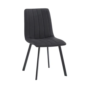 Betty Καρέκλα Μέταλλο Βαφή Μαύρο, Ύφασμα Suede Μαύρο 45x60x87cm