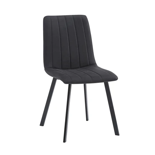 Betty Καρέκλα Μέταλλο Βαφή Μαύρο, Ύφασμα Suede Μαύρο 45x60x87cm