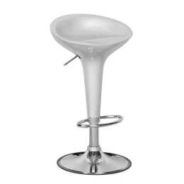 Disco Σκαμπό Bar, Βάση Χρώμιο, Abs Silver, Ύψος Ρυθμιζόμενο, Περιστρεφόμενο 44x40x71/92cm
