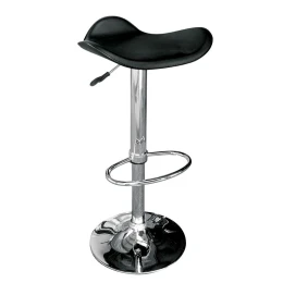 Saddle Σκαμπό Bar, Βάση Χρώμιο, Pvc Μαύρο, Ρύθμιση Ύψους, Περιστρεφόμενο 45x43x58/64-79/85cm