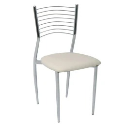 Vivian Καρέκλα Μέταλλο Χρώμιο, Pvc Εκρού 40x44x83cm