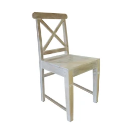 Maison Kika Καρέκλα Dining Ξύλo Mango - Antique Άσπρο 46x50x94cm