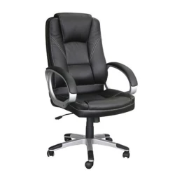 Bf6950 Πολυθρόνα Γραφείου Διευθυντή, Pu Μαύρο 64x71x112/122cm