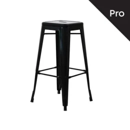 Relix Σκαμπό Bar-Pro, Στοιβαζόμενο, Μέταλλο Βαφή Μαύρο 43x43 H.76cm