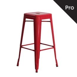 Relix Σκαμπό Bar-Pro, Στοιβαζόμενο, Μέταλλο Βαφή Κόκκινο 43x43 H.76cm