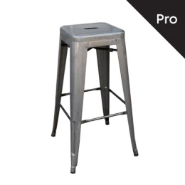 Relix Σκαμπό Bar-Pro, Στοιβαζόμενο, Μέταλλο Βαφή Metal Με Διακοσμητική Σκουριά 43x43 H.76cm