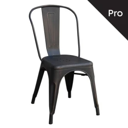 Relix Καρέκλα-Pro, Στοιβαζόμενη, Μέταλλο Βαφή Antique Black 45x51x85cm