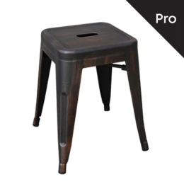 Relix Σκαμπό-Pro, Στοιβαζόμενο, Μέταλλο Βαφή Antique Black 39x39x45cm