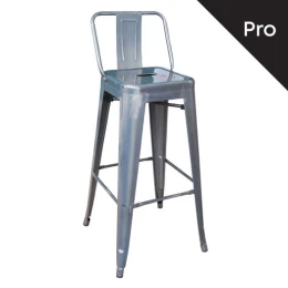 Relix Σκαμπό Bar-Pro Με Πλάτη, Μέταλλο Βαφή Σε Απόχρωση Metal Με Διακοσμητική Σκουριά 43x43x76/100cm