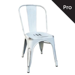 Relix Καρέκλα-Pro, Στοιβαζόμενη, Μέταλλο Βαφή Antique White 45x51x85cm