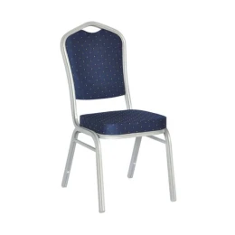Hilton Καρέκλα Μέταλλο Βαφή Silver, Ύφασμα Μπλε 44x55x93cm