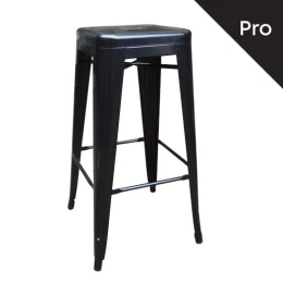 Relix Σκαμπό Bar-Pro H.67Cm, Στοιβαζόμενο, Μέταλλο Βαφή Μαύρο 43x43 H.67cm