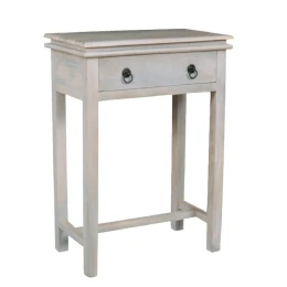 Maison Console Έπιπλο Κονσόλα 1 Συρτάρι, Ξύλο Mango Antique Άσπρο 60x34x80cm