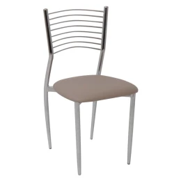 Vivian Καρέκλα Μέταλλο Χρώμιο, Pvc Cappuccino 40x44x83cm
