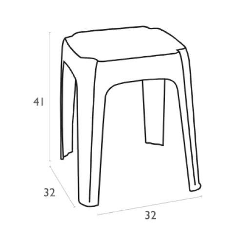 LUNA ΛΕΥΚΟ ΣΚΑΜΠΟ 32Χ32Χ41εκ.