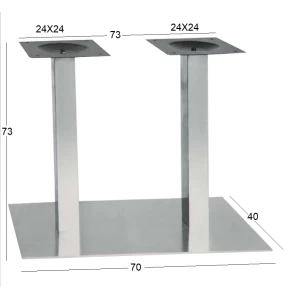 SONORA 70Χ40Χ73εκ.(Π)ΜΑΚΡ/ΝΗ ΒΑΣΗ INOX