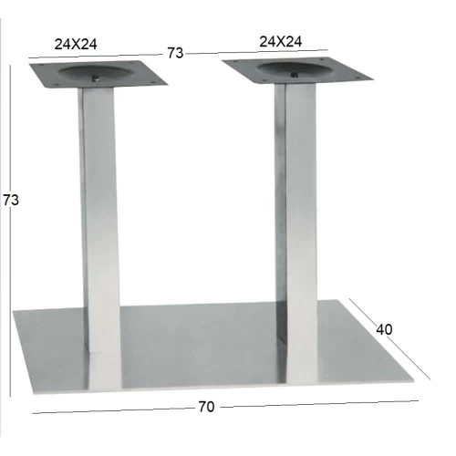 SONORA 70Χ40Χ73εκ.(Π)ΜΑΚΡ/ΝΗ ΒΑΣΗ INOX