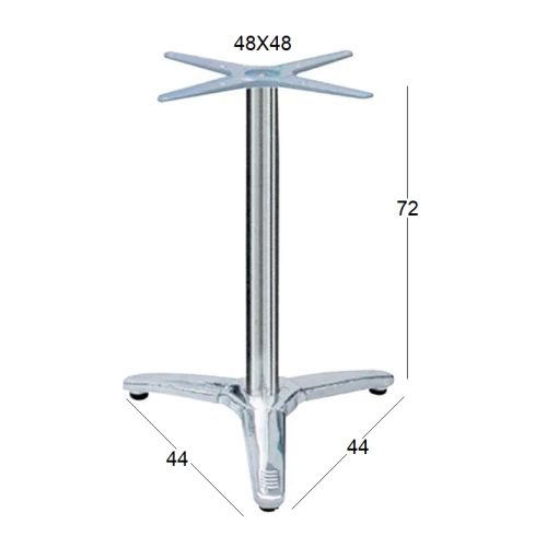 ROMAN 3ΝΥΧΗ 44Χ44X72εκ.(Σ/Ρ)ΒΑΣΗ ΑΛΟΥΜ./INOX ΜΕ ΡΕΓ/ΡΟΥΣ