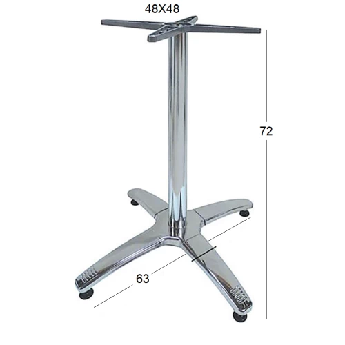 ROMAN 4ΝΥΧΗ 63X63X72εκ.(Σ/Ρ)ΒΑΣΗ ΑΛΟΥΜ./INOX ΜΕ ΡΕΓ/ΡΟΥΣ