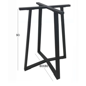 BISTRO ΜΕΣΑΙΟΥ ΥΨΟΥΣ 60X60X93εκ. ΒΑΣΗ ΜΕΤΑΛΛΙΚΗ ΜΕ ΡΕΓ/ΡΟΥΣ ΜΑΥΡΗ
