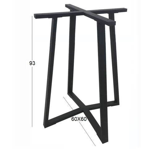 BISTRO ΜΕΣΑΙΟΥ ΥΨΟΥΣ 60X60X93εκ. ΒΑΣΗ ΜΕΤΑΛΛΙΚΗ ΜΕ ΡΕΓ/ΡΟΥΣ ΜΑΥΡΗ