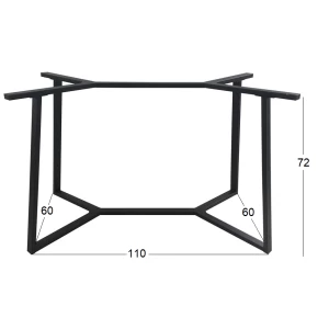 BISTRO 110X60X72εκ. ΜΑΚΡ/ΝΗ ΒΑΣΗ ΜΕΤΑΛΛΙΚΗ ΜΕ ΡΕΓ/ΡΟΥΣ ΜΑΥΡΗ