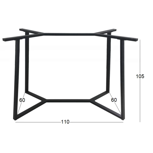 BISTRO ΨΗΛΗ 110X60X105εκ. ΒΑΣΗ ΜΕΤΑΛΛΙΚΗ ΜΕ ΡΕΓ/ΡΟΥΣ ΜΑΥΡΗ