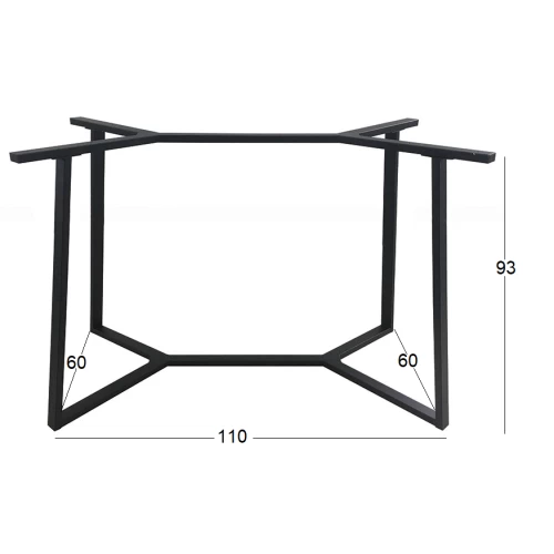 BISTRO ΜΕΣΑΙΟΥ ΥΨΟΥΣ 110X60X93εκ. ΒΑΣΗ ΜΕΤΑΛΛΙΚΗ ΜΕ ΡΕΓ/ΡΟΥΣ ΜΑΥΡΗ
