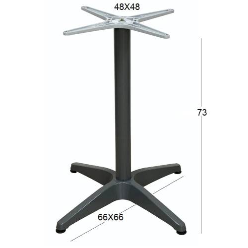 RINA 4ΝΥΧΗ 66Χ66Χ73εκ.(Σ/Ρ)DARK GREY ΒΑΣΗ ΑΛΟΥΜΙΝΙΟΥ ΜΕ ΡΕΓ/ΡΟΥΣ