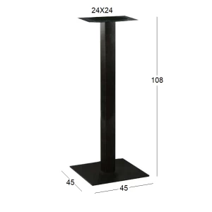 FLAT ΨΗΛΗ 45Χ45Χ108εκ.(Π)ΒΑΣΗ ΜΕΤΑΛΛΙΚΗ ΜΑΥΡΗ