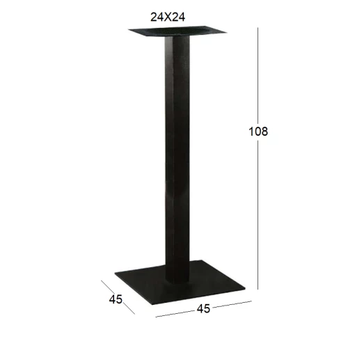 FLAT ΨΗΛΗ 45Χ45Χ108εκ.(Π)ΒΑΣΗ ΜΕΤΑΛΛΙΚΗ ΜΑΥΡΗ