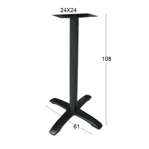 ASTOR ΨΗΛΗ 4ΝΥΧΗ 61Χ61Χ108εκ.(Π/Ρ)ΒΑΣΗ ΜΑΝΤΕΜΙ ΜΕ ΡΕΓ/ΡΟΥΣ ΜΑΥΡΗ