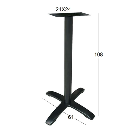 ASTOR ΨΗΛΗ 4ΝΥΧΗ 61Χ61Χ108εκ.(Π/Ρ)ΒΑΣΗ ΜΑΝΤΕΜΙ ΜΕ ΡΕΓ/ΡΟΥΣ ΜΑΥΡΗ