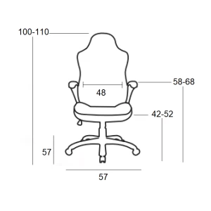 A6130 ΜΑΥΡΟ/ΓΚΡΙ ΠΟΛΥΘΡΟΝΑ ΓΡΑΦΕΙΟΥ 57X57X42-100/52-110εκ.