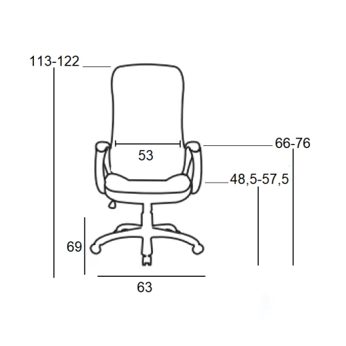 A8970 ΜΑΥΡΗ PU ΠΟΛΥΘΡΟΝΑ ΓΡΑΦΕΙΟΥ 63X69X48.5-113/57.5-122εκ.
