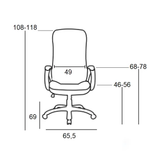 A9110 ΜΑΥΡO PU ΠΟΛΥΘΡΟΝΑ ΓΡΑΦΕΙΟΥ 65.5X69X46-108/56-118εκ.
