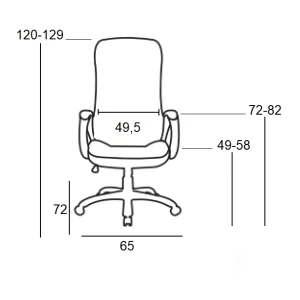 A8960 ΜΑΥΡΗ ΠΟΛΥΘΡΟΝΑ ΓΡΑΦΕΙΟΥ 65X72X49-120/58-129εκ.