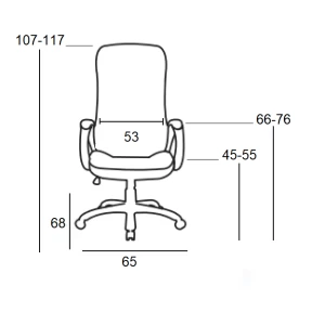 A9350 ΜΑΥΡΗ ΠΟΛΥΘΡΟΝΑ ΓΡΑΦΕΙΟΥ 65Χ68X45-107/55-117εκ.