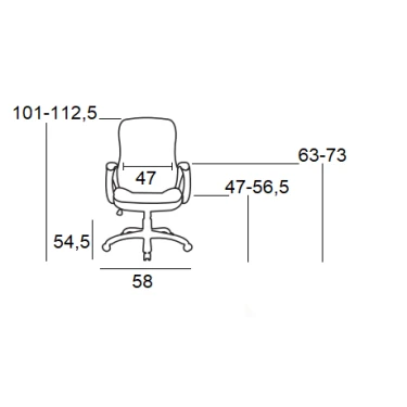 BS9600 ΜΑΥΡΟ PVC ΠΟΛΥΘΡΟΝΑ ΓΡΑΦΕΙΟΥ 58Χ54.5Χ47-101/56.5-112.5εκ.