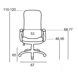 A9250 ΜΑΥΡΗ ΠΟΛΥΘΡΟΝΑ ΓΡΑΦΕΙΟΥ 67X65X46-110/56-120εκ.