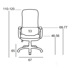 A9250 ΜΑΥΡΗ ΠΟΛΥΘΡΟΝΑ ΓΡΑΦΕΙΟΥ 67X65X46-110/56-120εκ.
